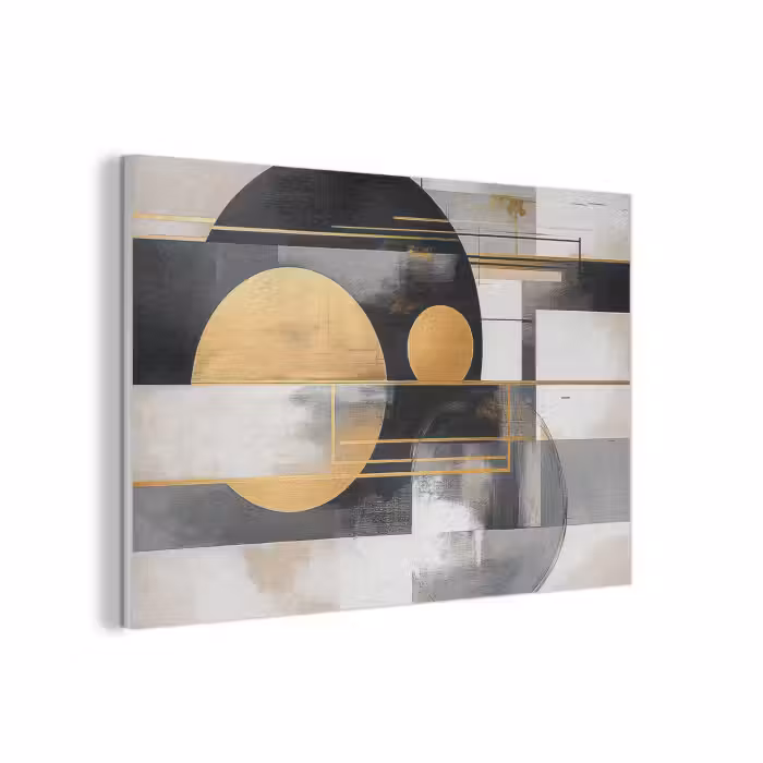 Akoestisch schilderij - Abstract - Goud - Zilver - Vormen - Aesthetic - Modern