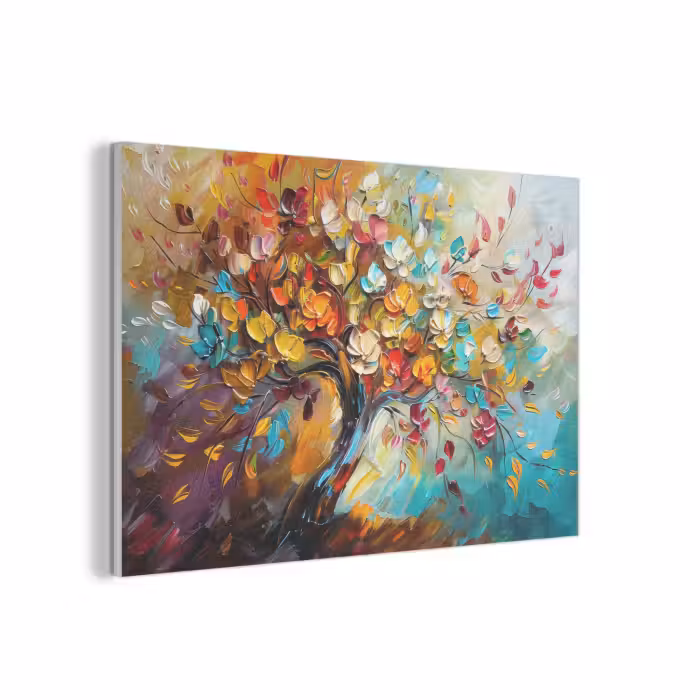 Akoestisch schilderij - Boom - Abstract - Kleurrijk - Bloemen