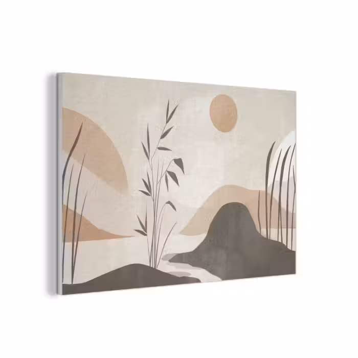 Akoestisch schilderij - Japandi - Landschap - Beige