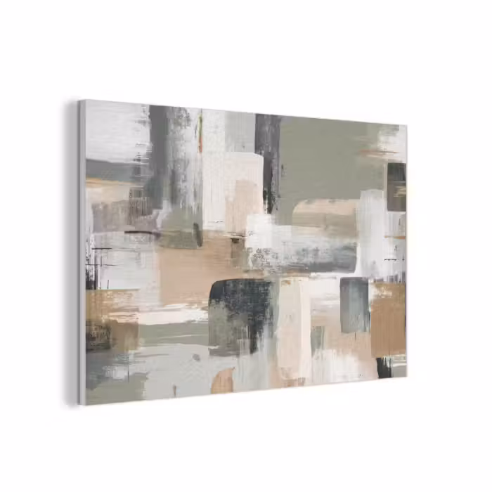 Akoestisch schilderij - Penseelstreken - Abstract - Aardetinten