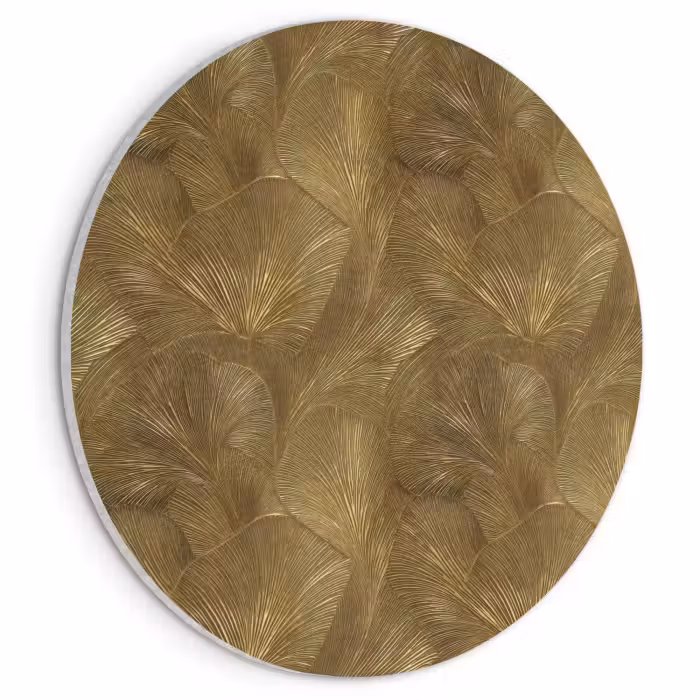 Akoestisch schilderij rond - Organisch - Lijnen - Goud