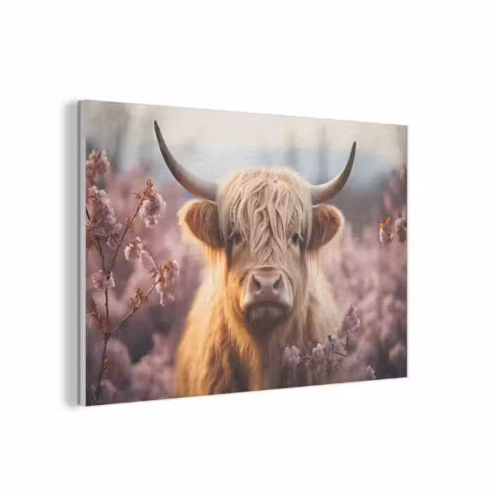 Akoestisch schilderij - Schotse hooglander - Lente - Hooglanden