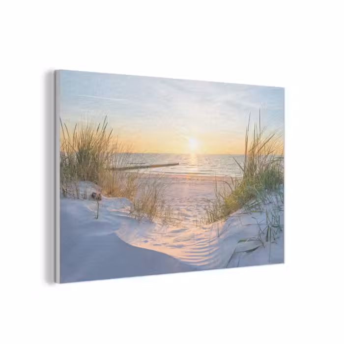 Akoestisch schilderij - Strand - Zon - Duin - Gras - Zand - Horizon