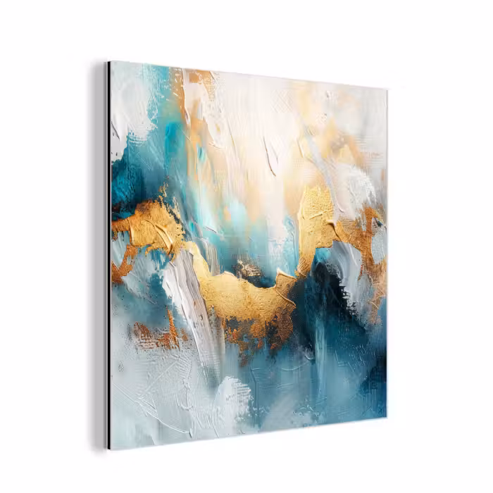 Aluminium schilderij - Abstract - Kunst - Gold - Blauw