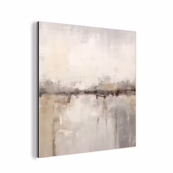 Aluminium schilderij - Moderne kunst - Abstract - Beige