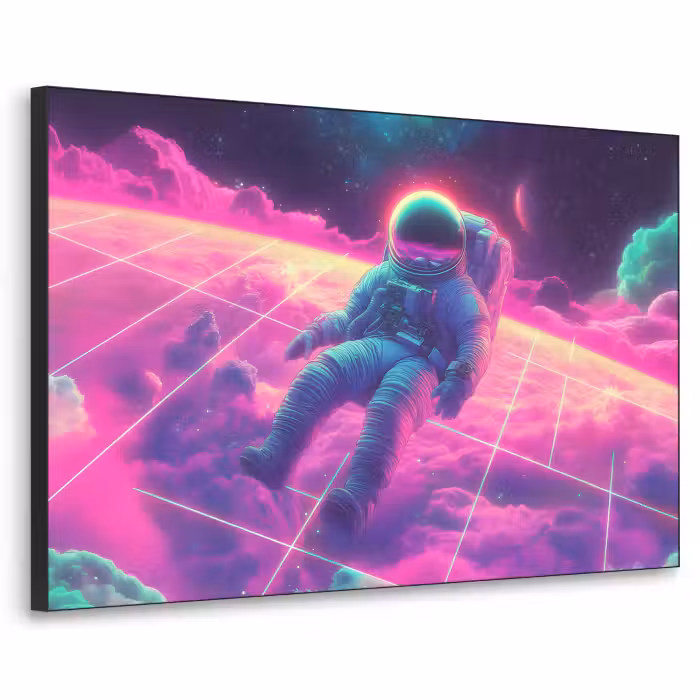 Art Frame - Astronaut - Neon - Roze - Wolken