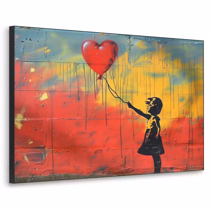 Art Frame - Banksy Style - Kleurrijk - Graffiti - Meisje - Street art
