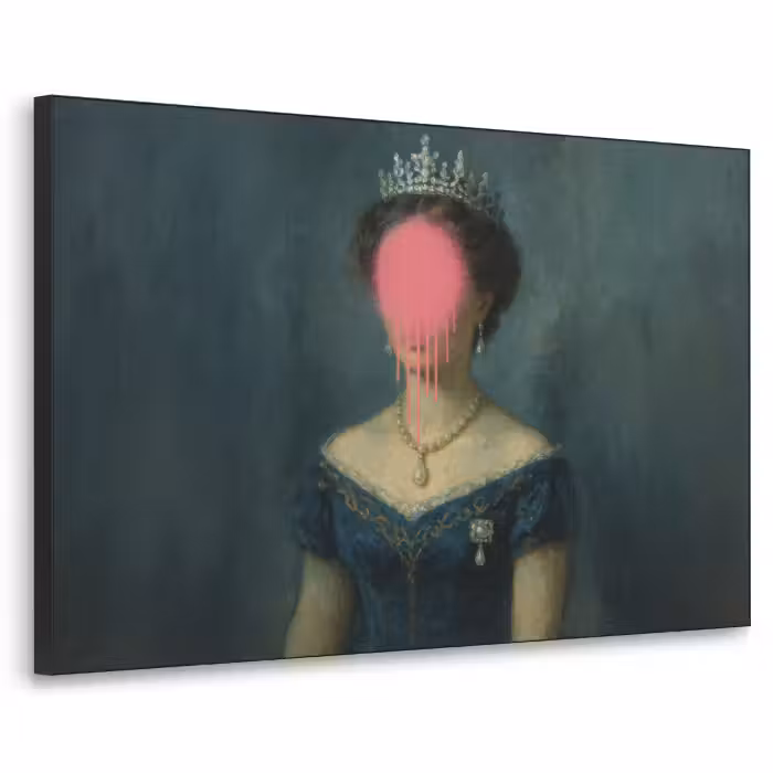 Art Frame - Kroon - Roze druipend verf - Portret