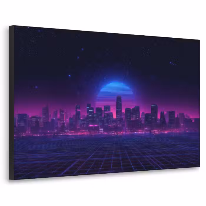 Art Frame - Skyline - Zon - Neon - Rasterpatroon