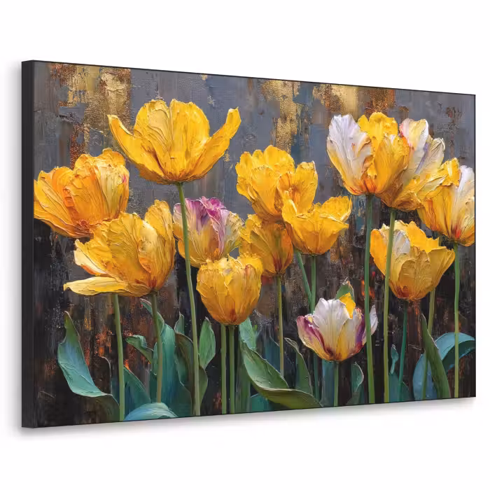 Art Frame - Tulpen - Geel - Penseelstreken - Abstract