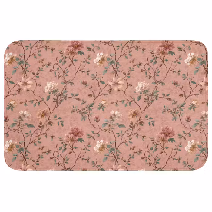 Badmat - Botanisch - Bloemen - Roze