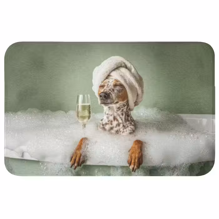 Badmat - Hond - Bad - Champagne - Handdoek