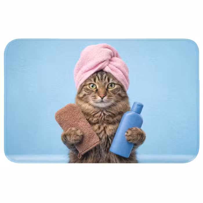 Badmat - Kat - Handdoek - Washand - Zeep