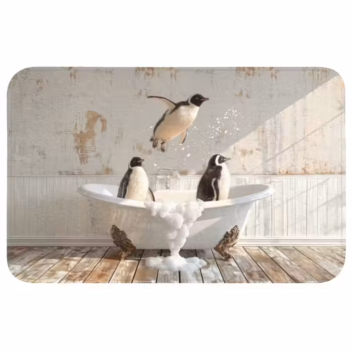 Badmat - Vintage - Pinguïn - Badkuip - Schuim