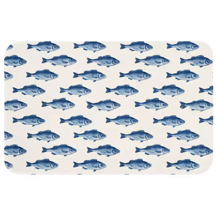 Badmat - Vis - Patroon - Blauw