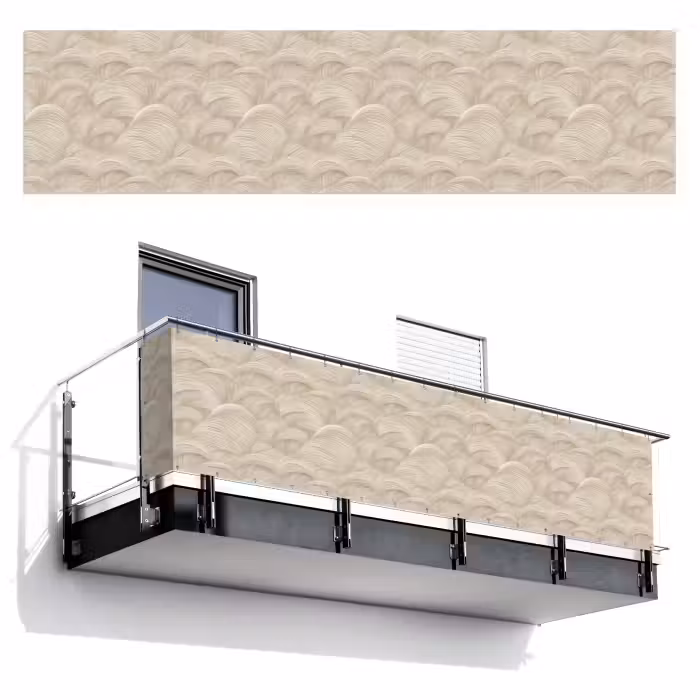Balkonscherm - Bogen - Patroon - Beige