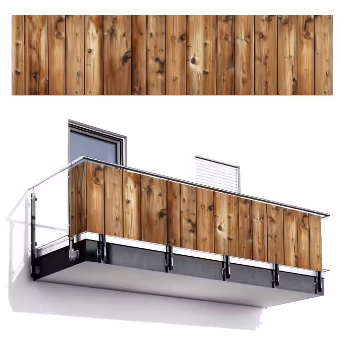 Balkonscherm - Hout - Planken - Bruin