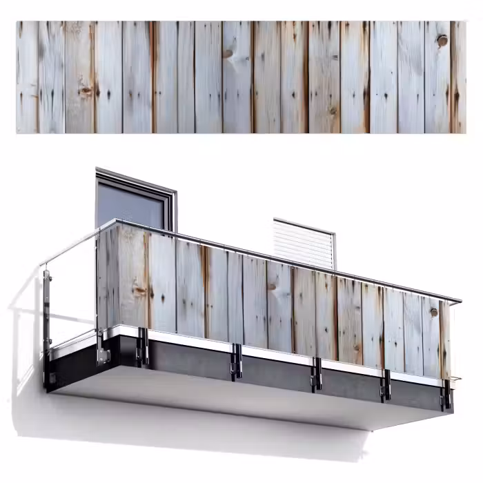 Balkonscherm - Hout - Planken - Verweerd