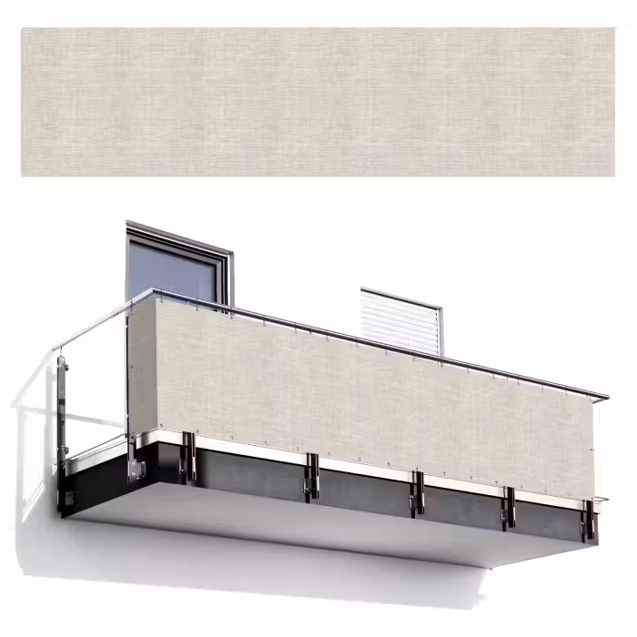 Balkonscherm - Linnen - Textuur - Beige