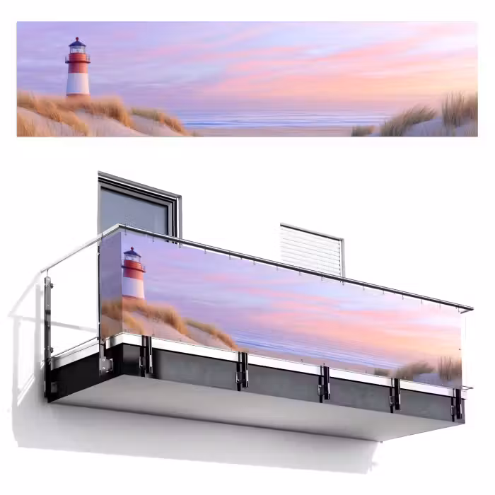 Balkonscherm - Vuurtoren - Duinen - Zonsondergang