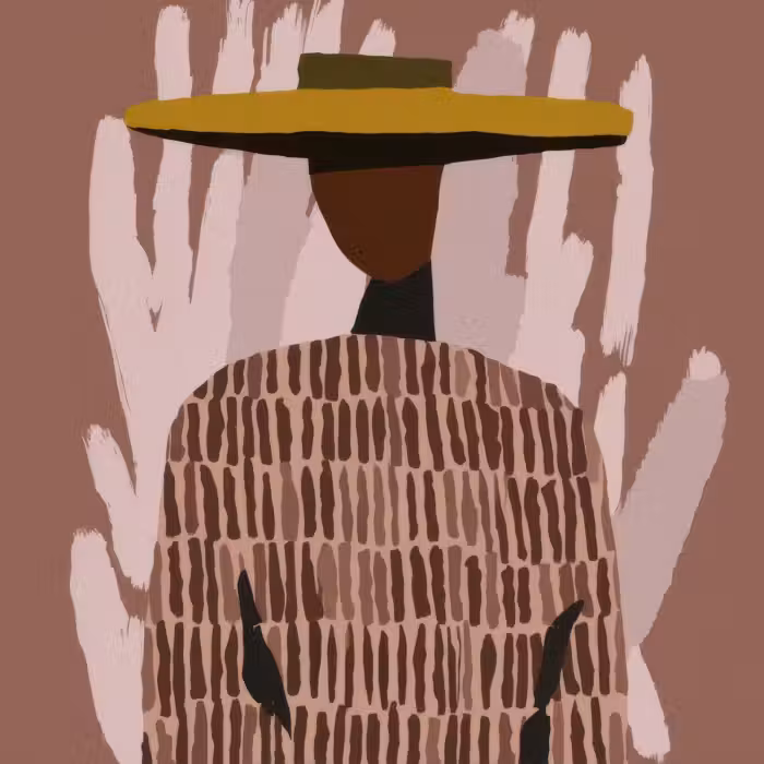 Behang - Abstract - Figuur - Illustratie - Hoed