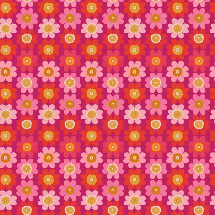 Behang - Bloemen - Retro - Kleurrijk