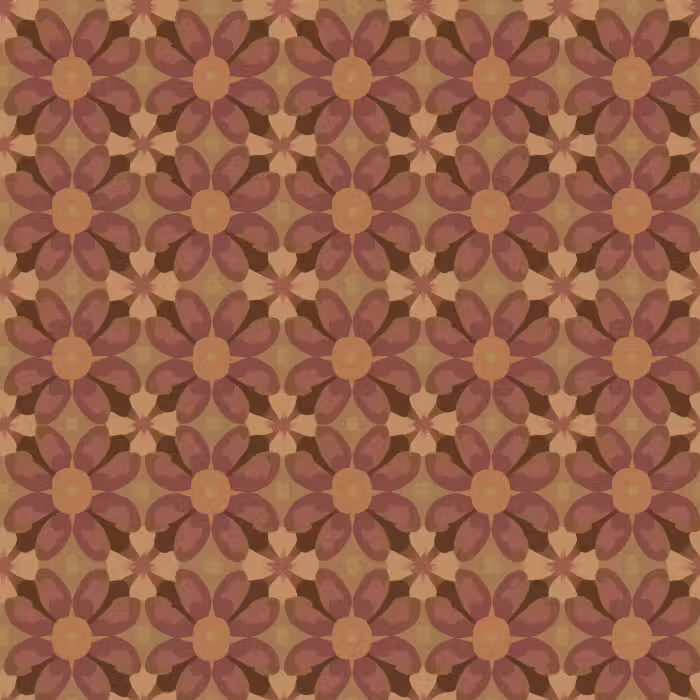 Behang - Retro - Bloemen - Bruin