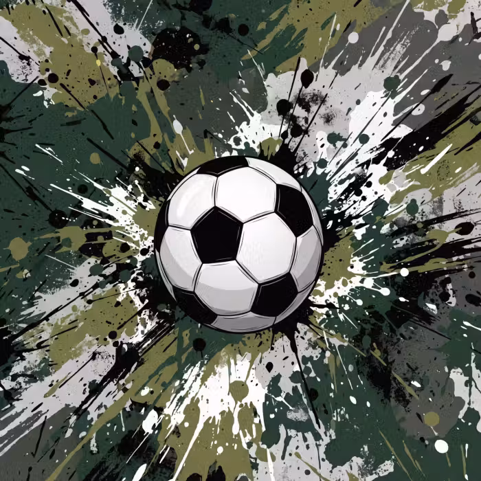 Behang - Voetbal - Verf - Spetters - Groen