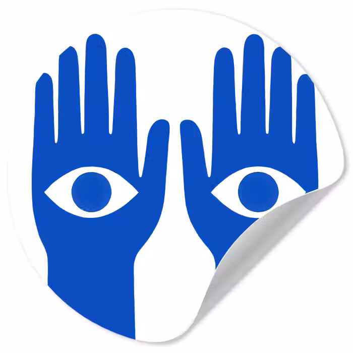 Behangcirkel - Handen - Twee - Ogen - Blauw
