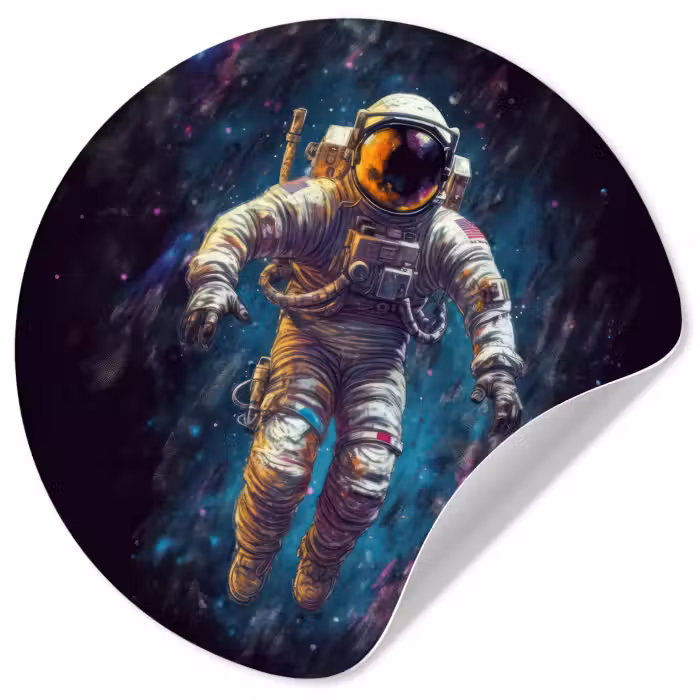 Behangcirkel - Ruimte - Neon - Astronaut - Sterren
