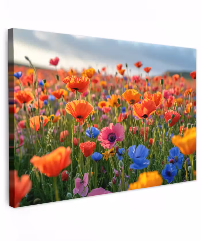 Buiten canvas - Bloemenweide in volle bloei