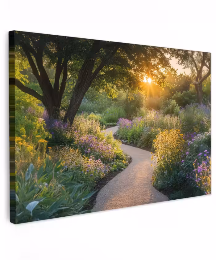 Buiten canvas - Pad - Bloemen - Park
