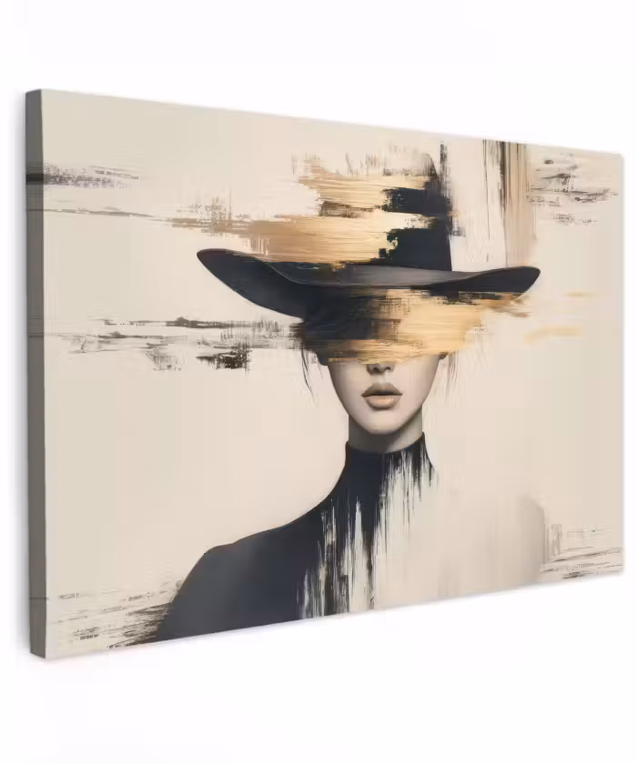 Buiten canvas - Vrouw - Hoed - Verf
