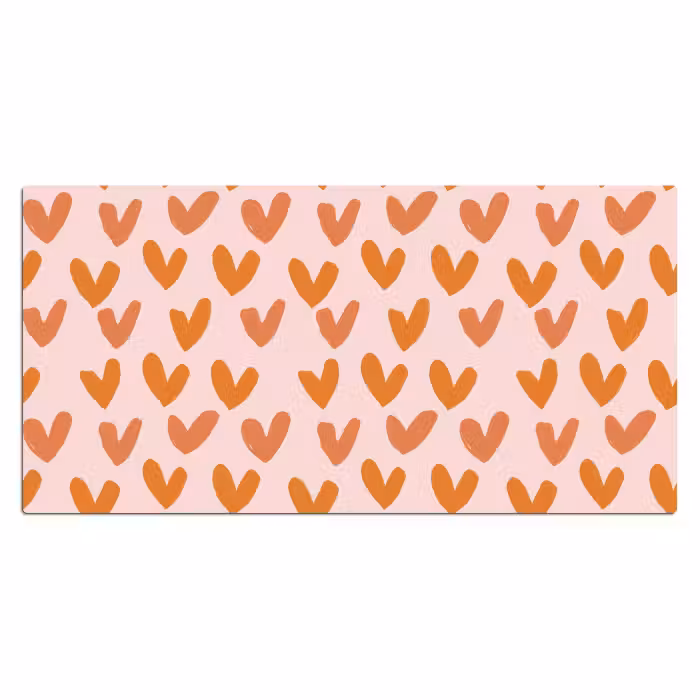 Bureau onderlegger - Hartjes - Getekend - Oranje