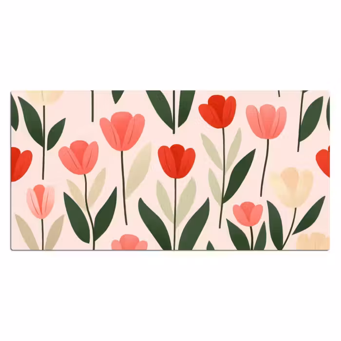 Bureau onderlegger - Tulpen - Modern - Roze