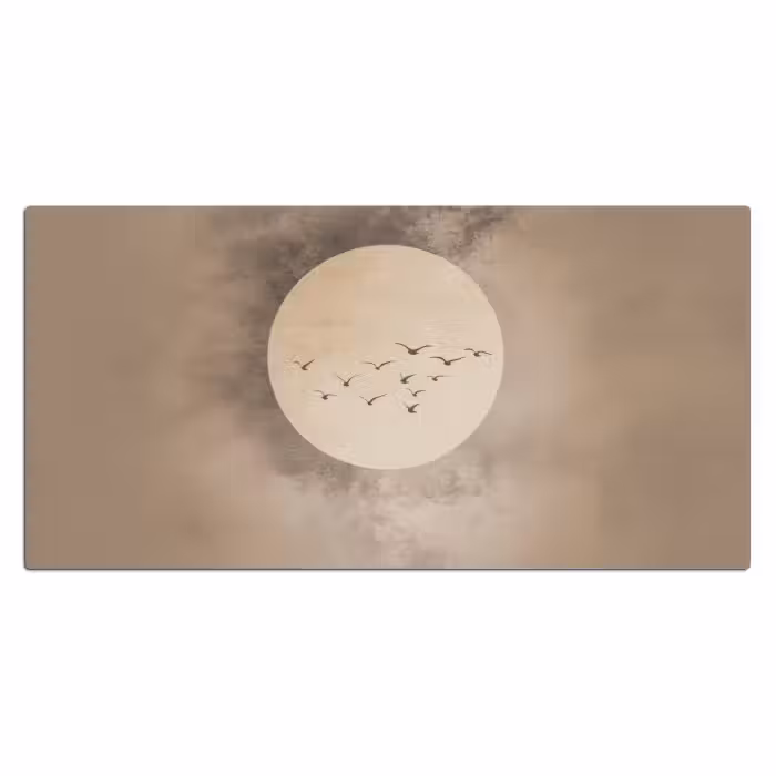 Bureau onderlegger - Vogel - Beige - Japandi