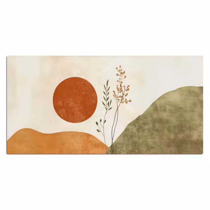 Bureau onderlegger - Zon - Abstract - Takken - Oranje
