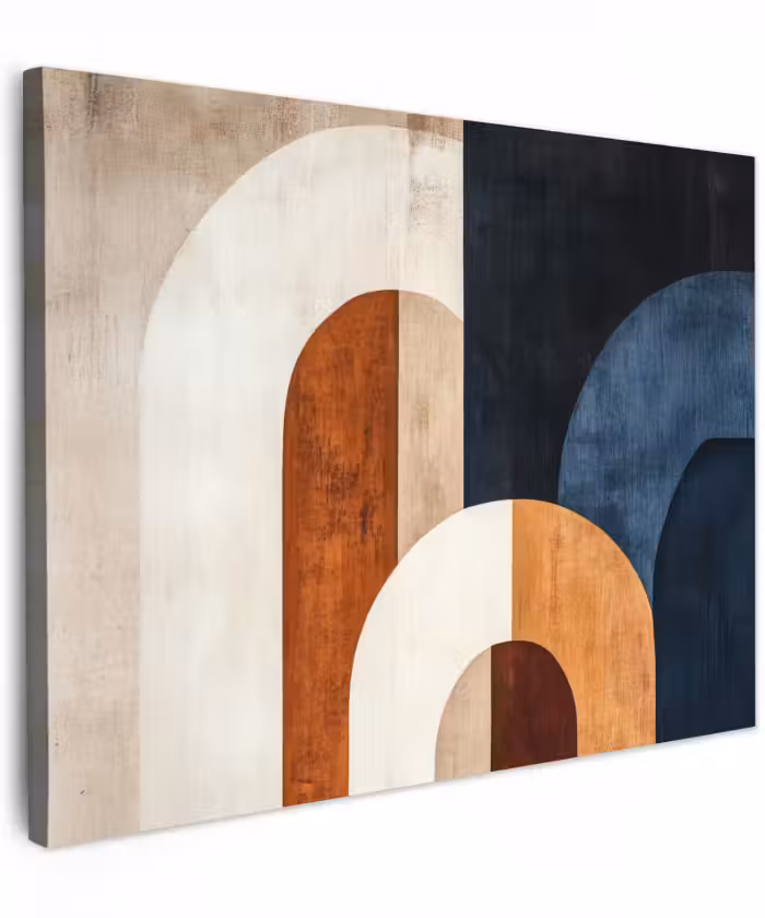 Canvas schilderij - Abstract - Vormen - Donkerblauw