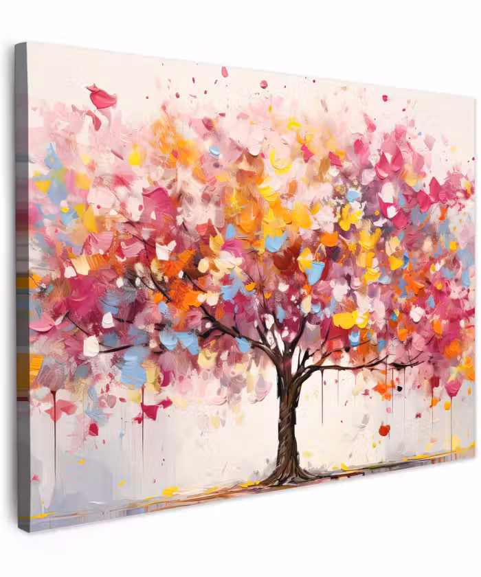 Canvas schilderij - Aquarel - Boom - Kunst - Abstract