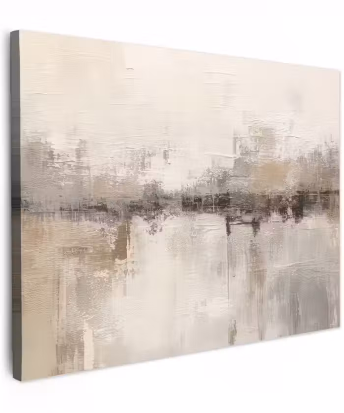 Canvas schilderij - Moderne kunst - Abstract - Beige