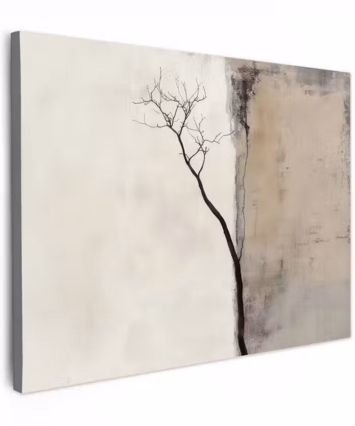 Canvas schilderij - Wabi sabi - Plant - Beige
