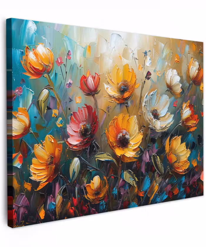 Canvas schilderij - Watercolor - Bloemen - Kunst - Modern