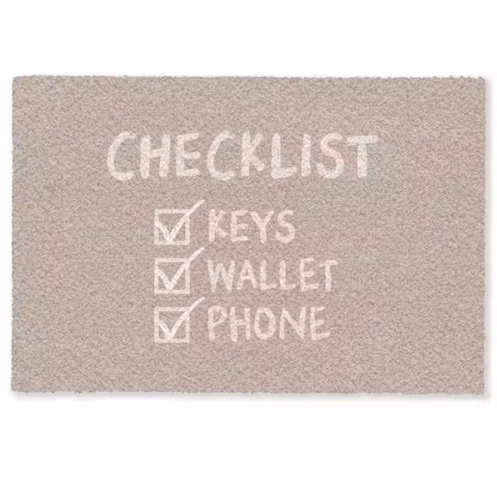 Deurmat - Quote - Checklist - Beige