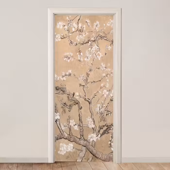 Deursticker - Amandelbloesem - Kunst - Van Gogh - Beige