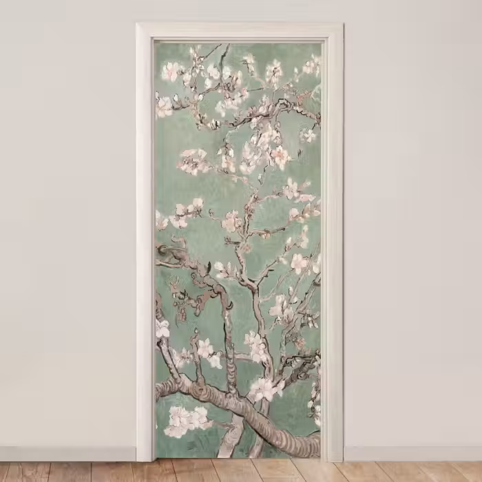 Deursticker - Amandelbloesem - Kunst - Van Gogh - Groen