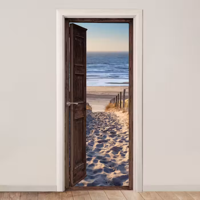 Deursticker - Doorkijk - Strand - Zee - Pad - Duinen