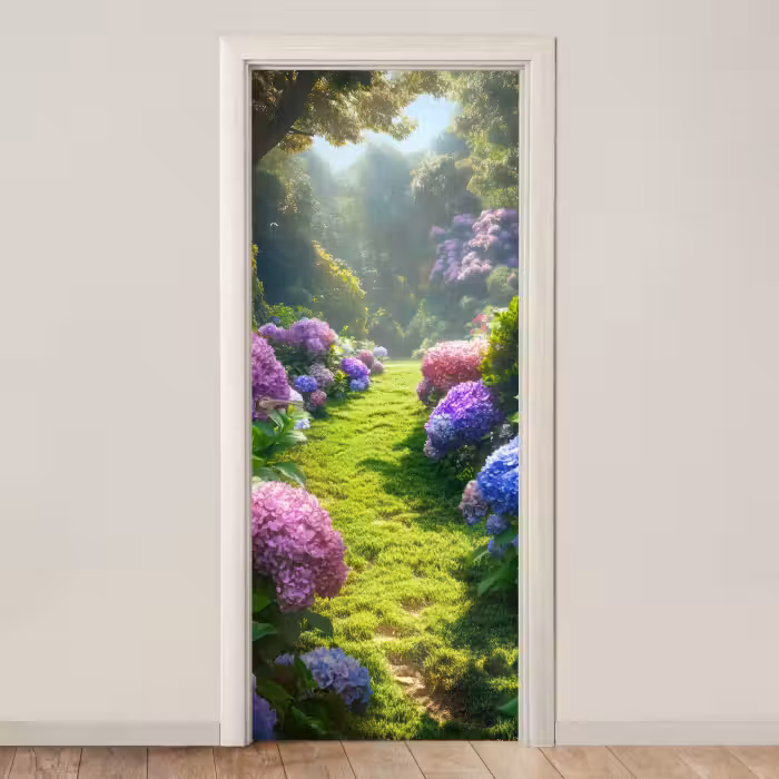 Deursticker - Natuur - Hortensia - Bloemen - Groen