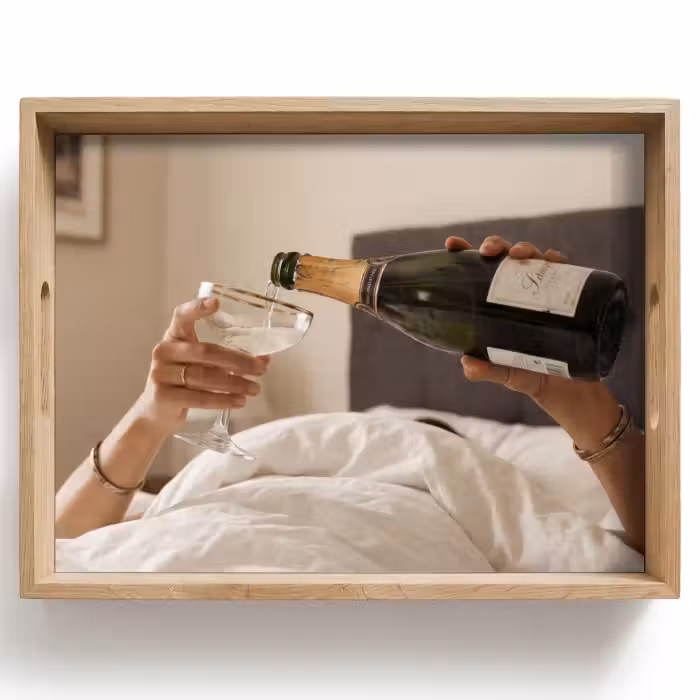 Dienblad - Champagne - Bed - Bubbels