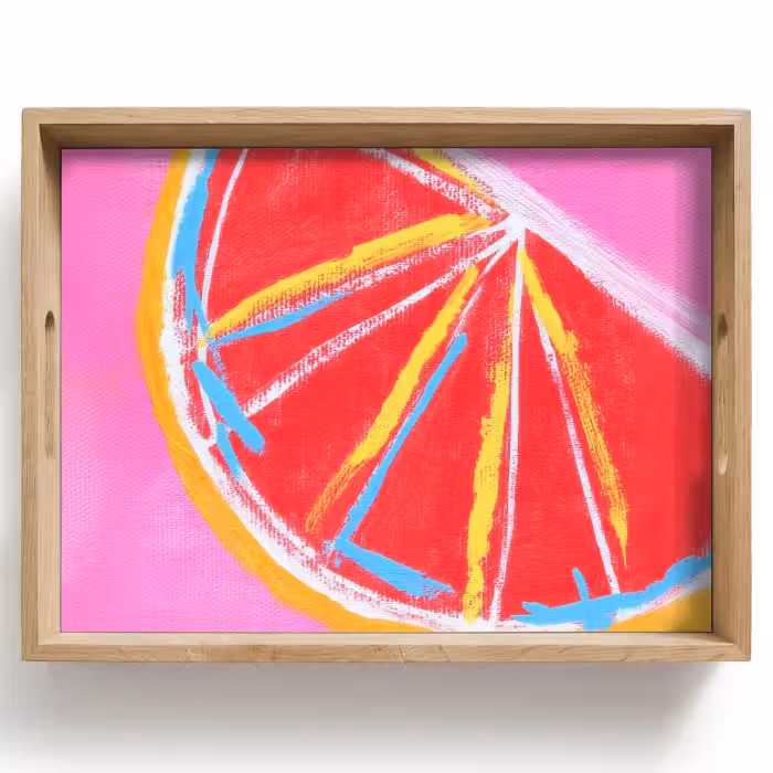 Dienblad - Grapefruit - Geschilderd - Roze - Strepen