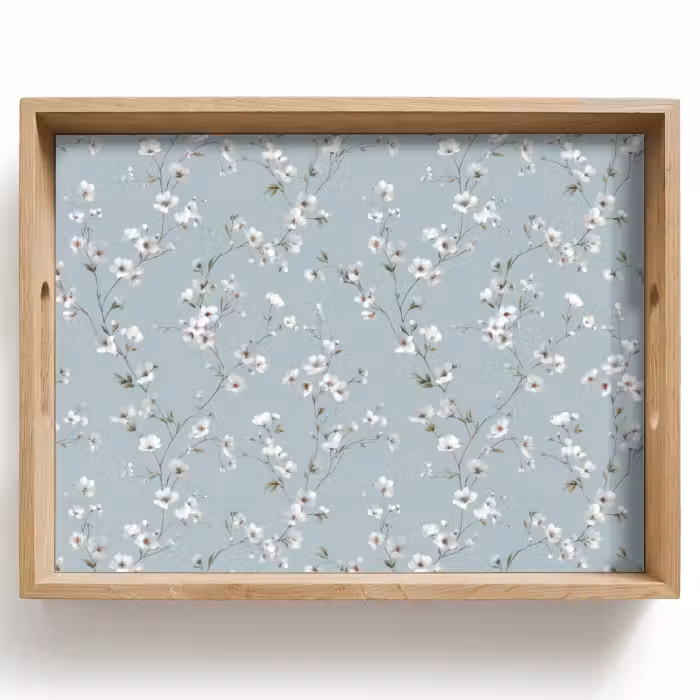 Dienblad - Klassiek - Bloemen - Blauw